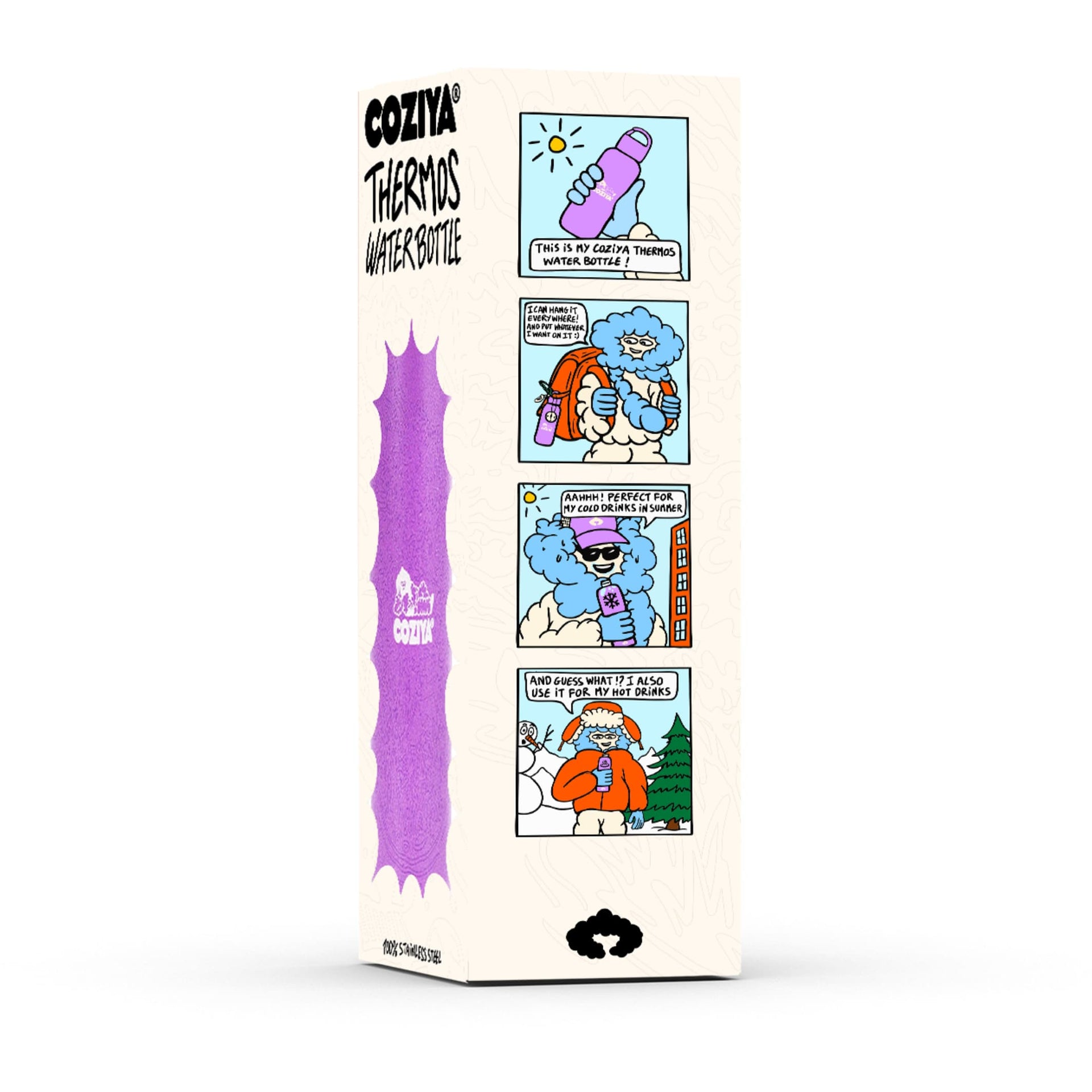 Coziya Hook650 insulated water bottle packaging box premium unboxing