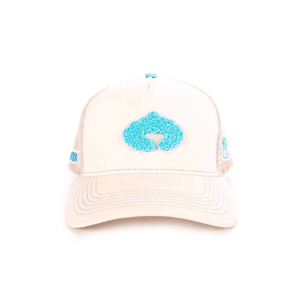 Coziya trucker hat in cream front view