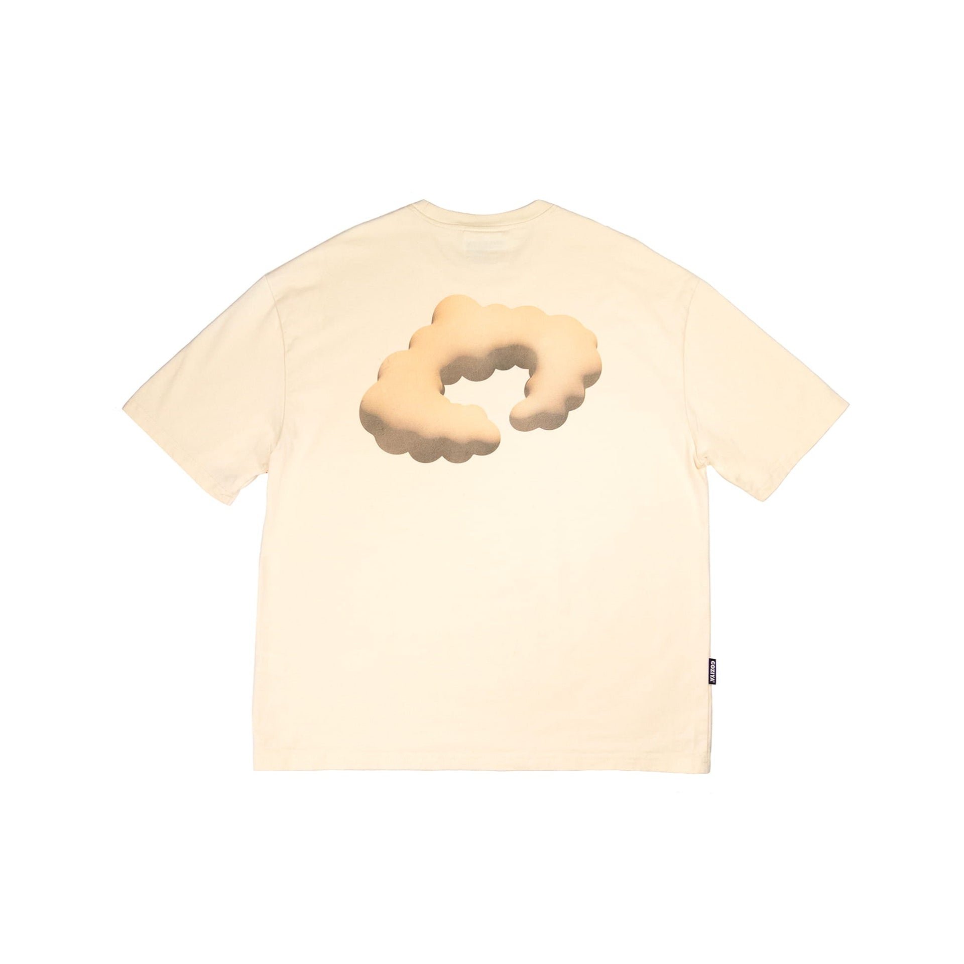 Coziya Cloud 3D logo tee cream relaxed fit front view full