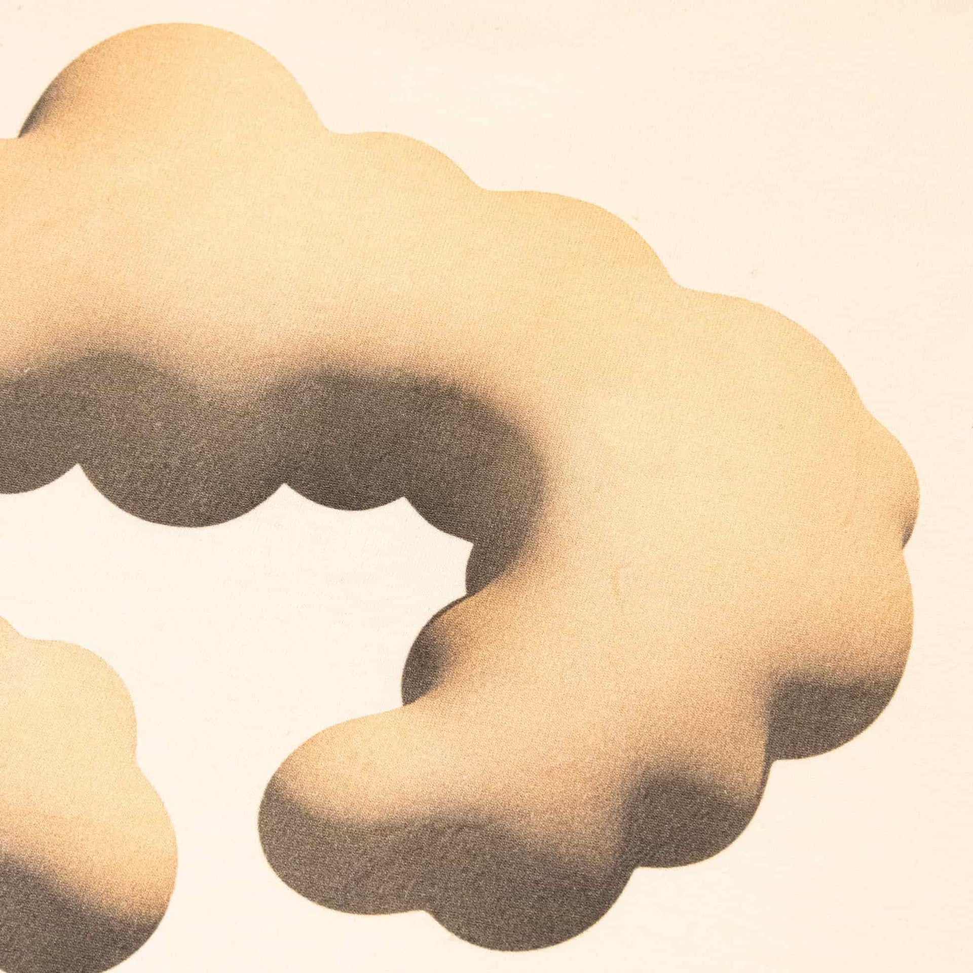 Coziya Cloud 3D logo tee in cream relaxed fit front view