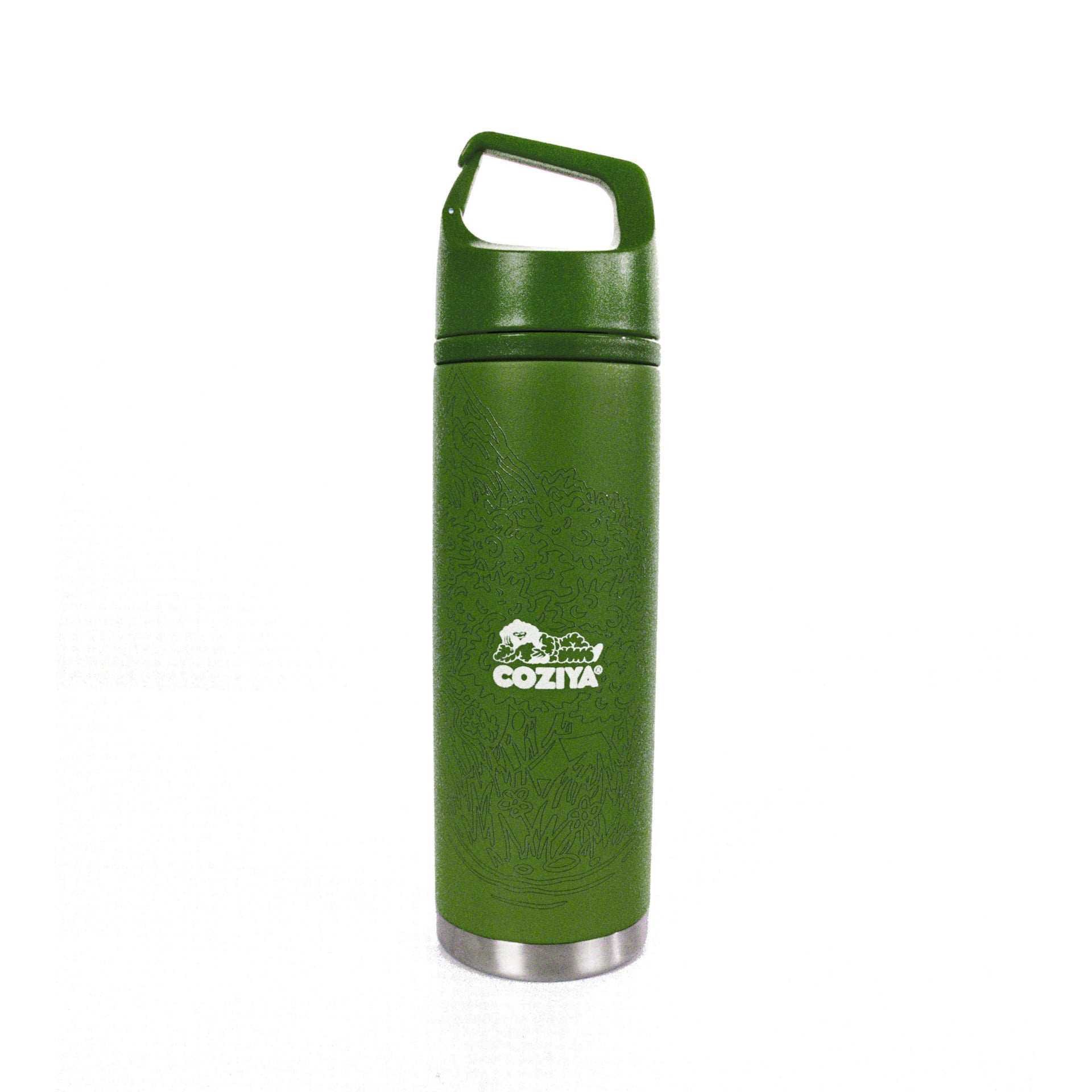 Coziya Hook650 insulated stainless steel water bottle 22oz in green