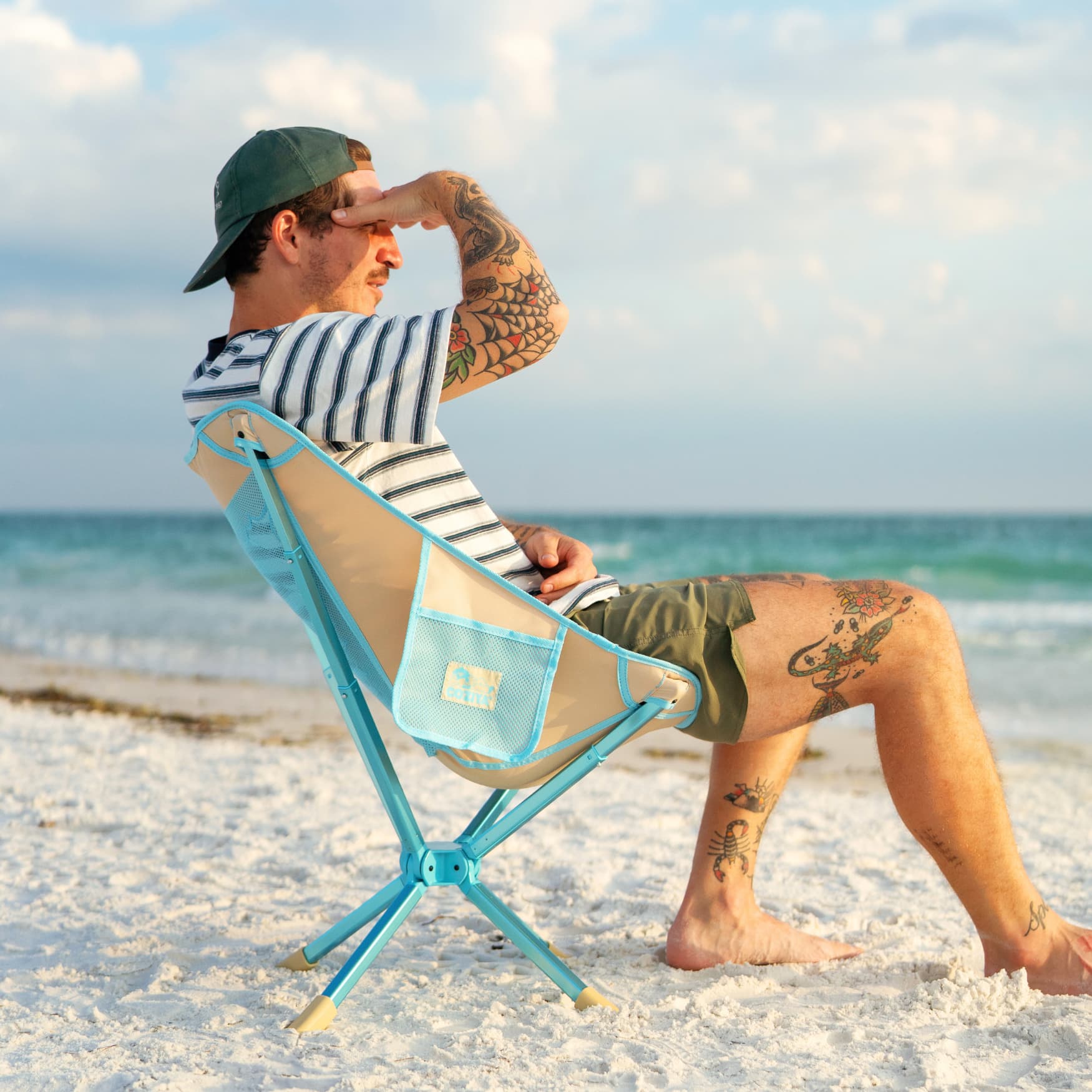 Coziya Cloud Chair ultra-comfortable camping chair at the beach lifestyle
