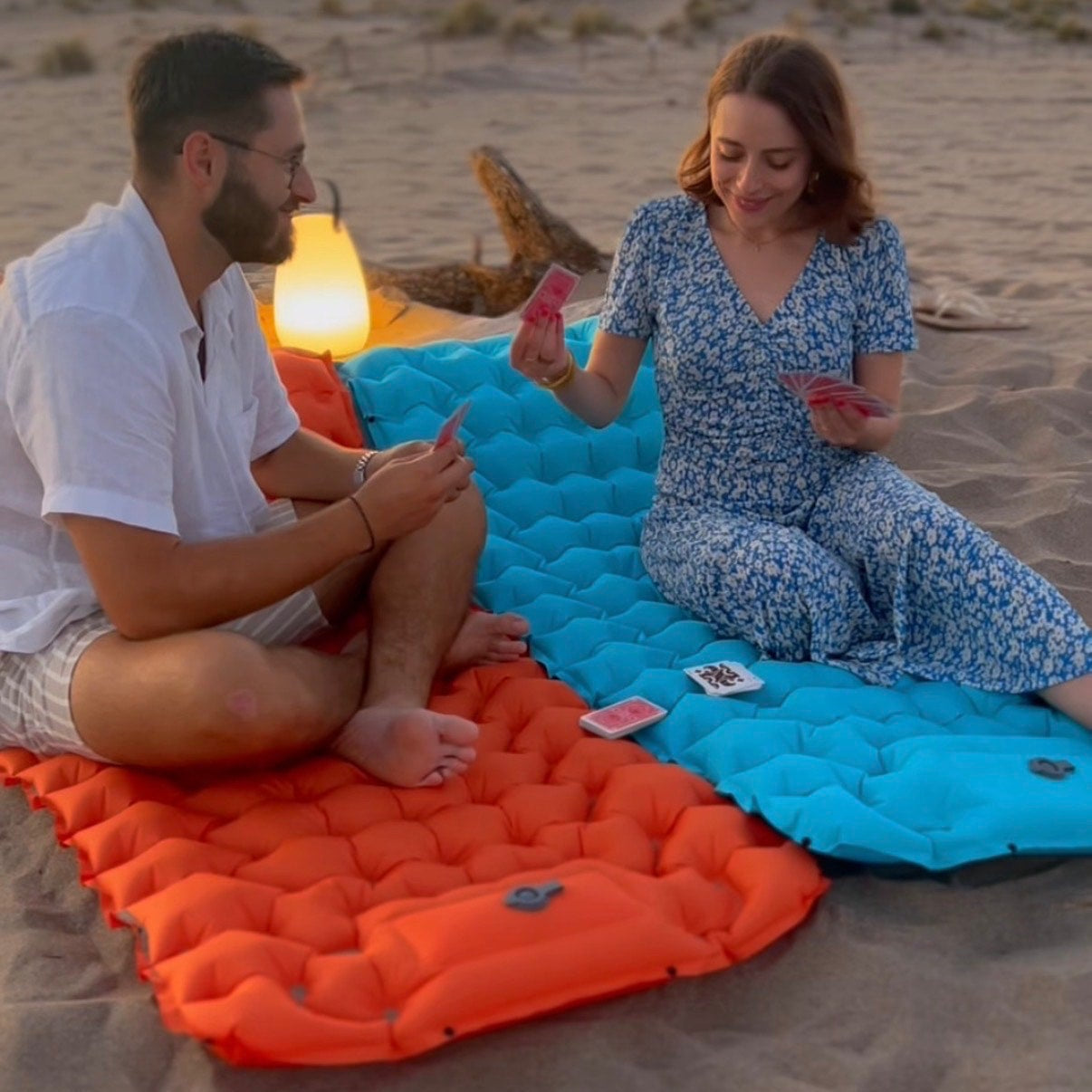Coziya inflatable sleeping pad real lifestyle outdoor use photo