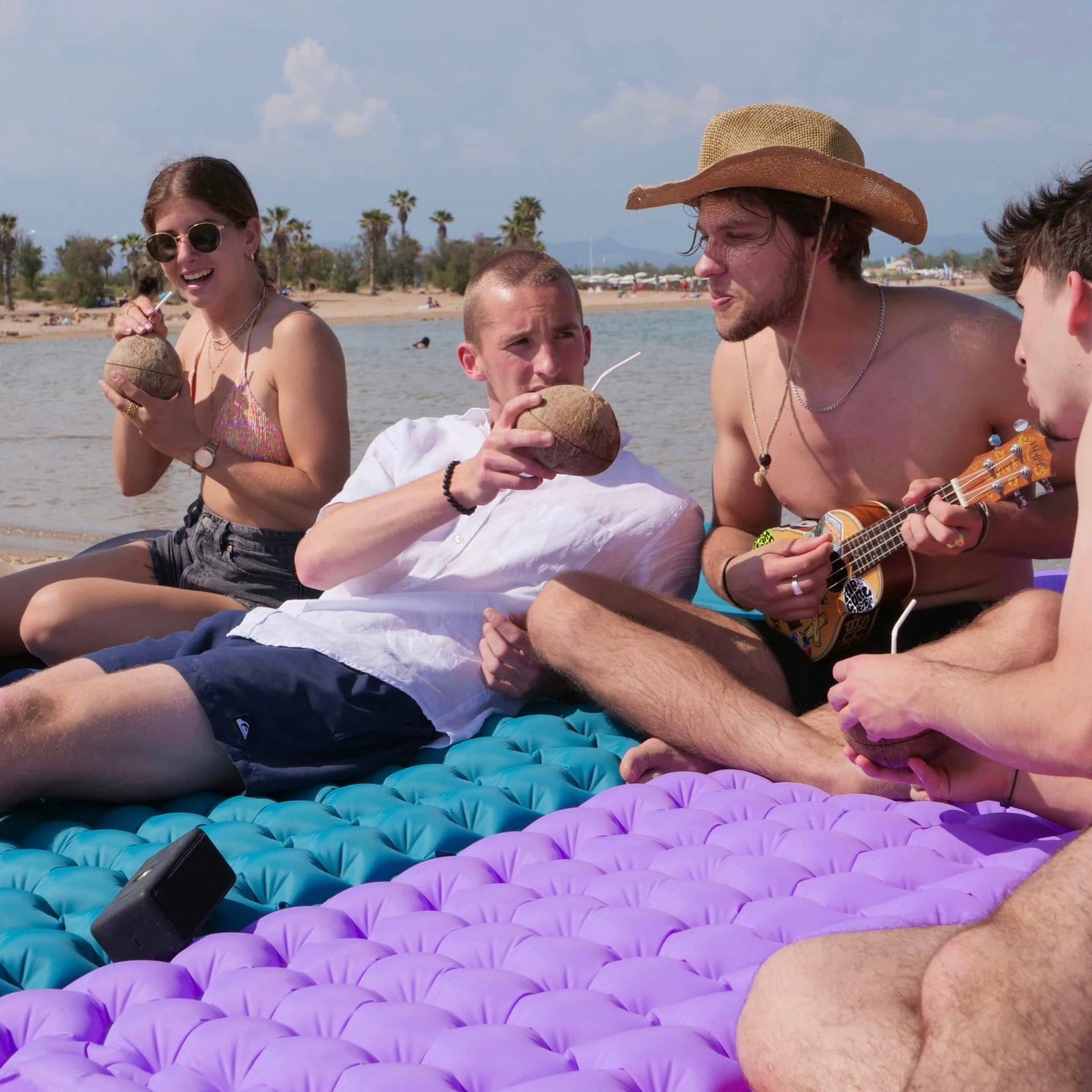 Coziya inflatable sleeping pad summer outdoor lifestyle beach use