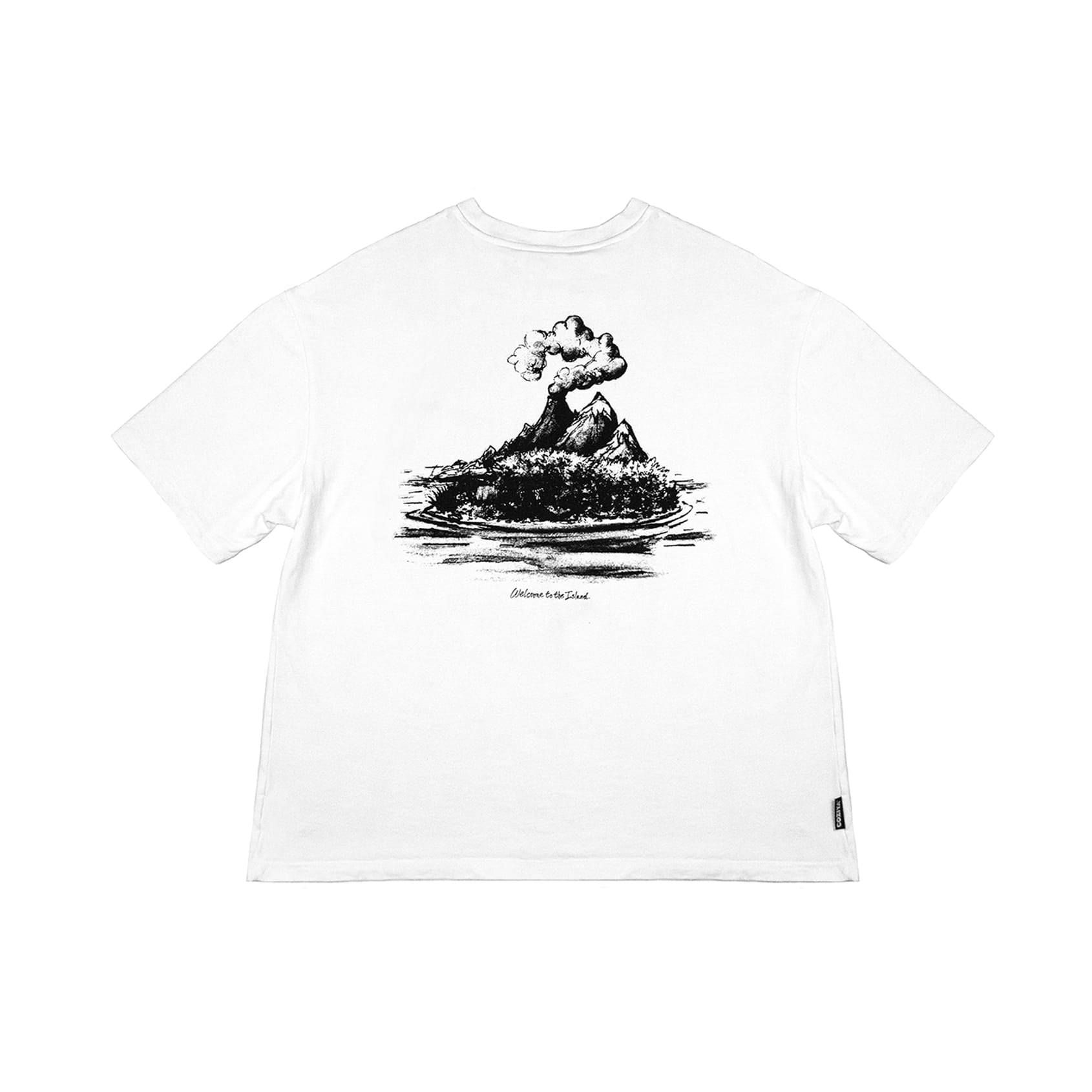 Coziya Mystery Island graphic tee white screen print full view