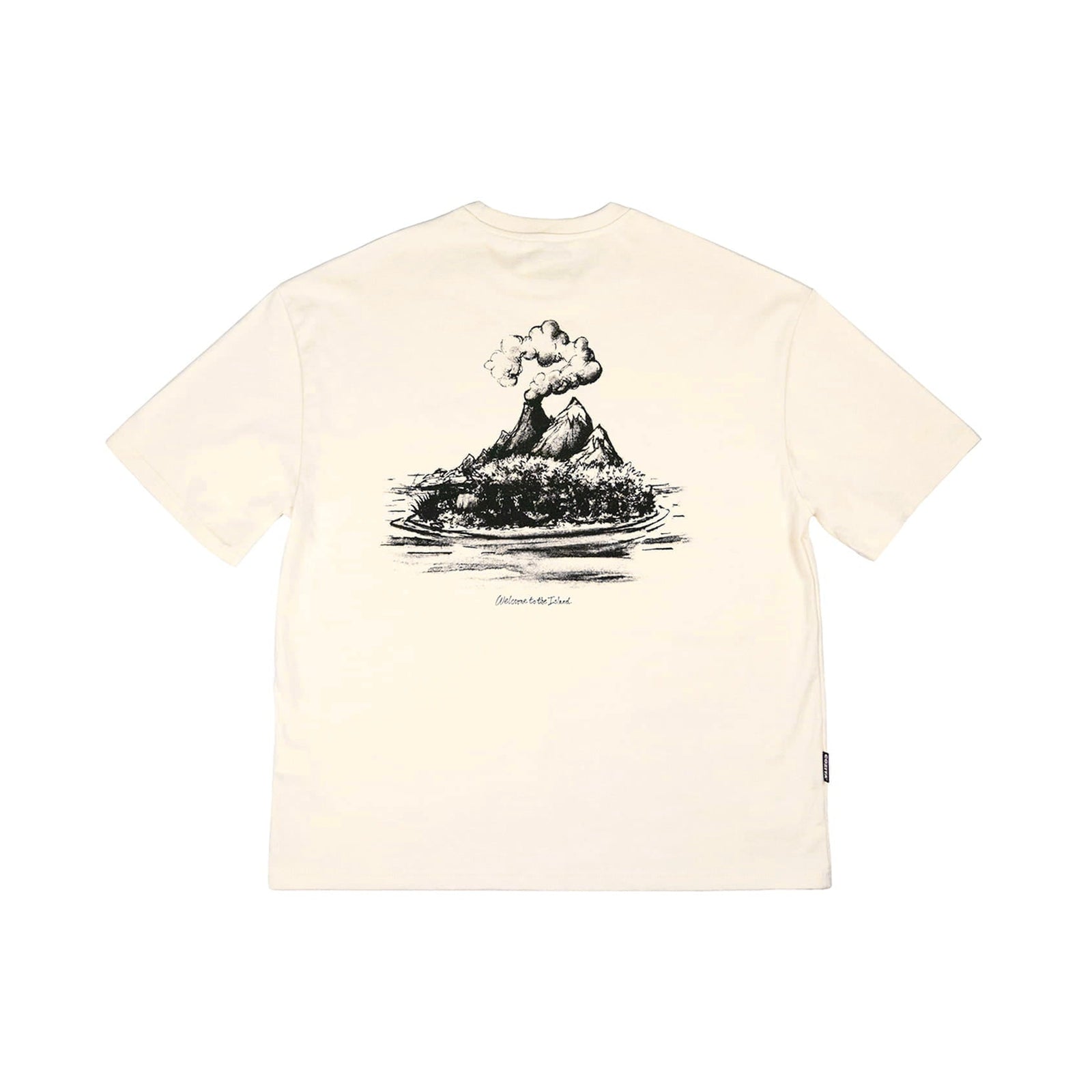 Coziya Mystery Island graphic tee cream back view with print