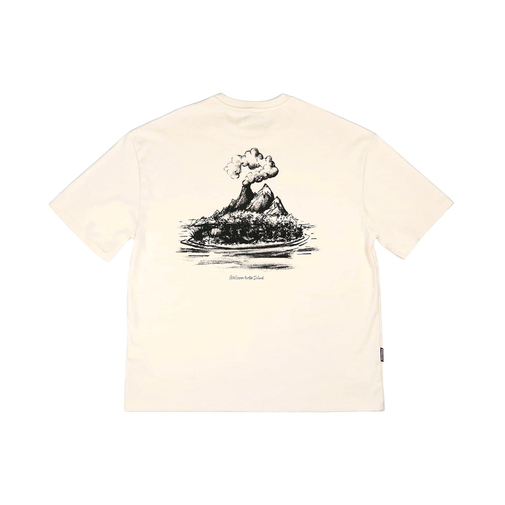 Coziya Mystery Island graphic tee cream back view with print